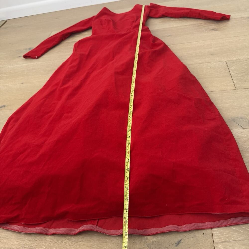 Classic Red Long Sleeve Maxi Dress - Picture 7 of 11